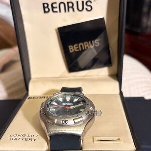 Benrus Silver and Black Men's Watch